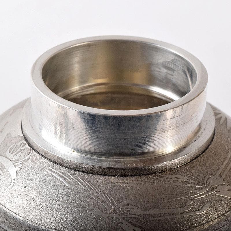 TM 　さつま岩切　正錫　松鶴文　茶壷　茶心壷　約350g　C　7729