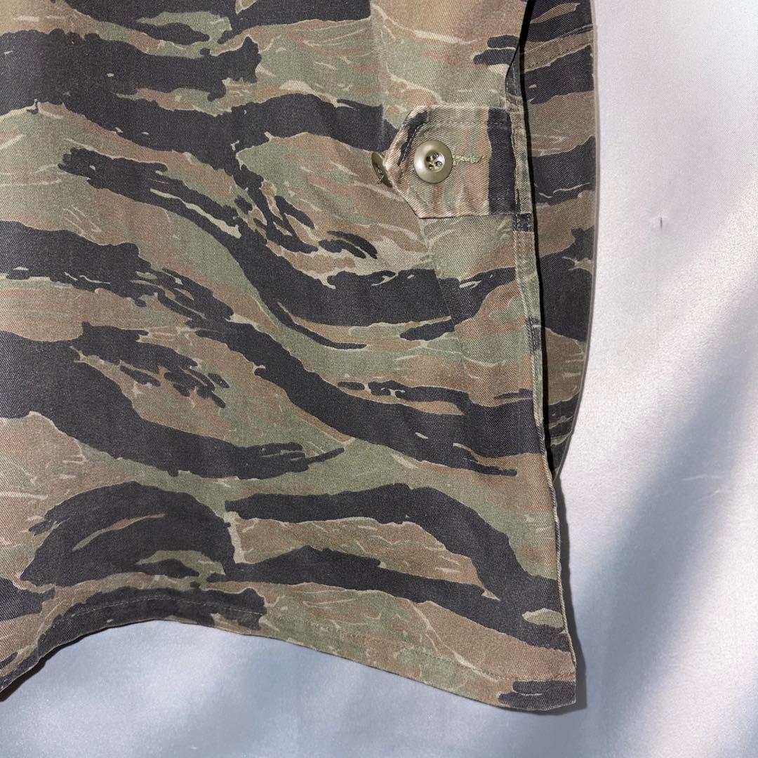 80s ミリタリー　L コンバットジャケット　タイガーストライプ　米軍実物　総柄