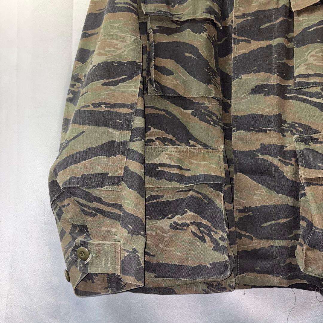 80s ミリタリー　L コンバットジャケット　タイガーストライプ　米軍実物　総柄