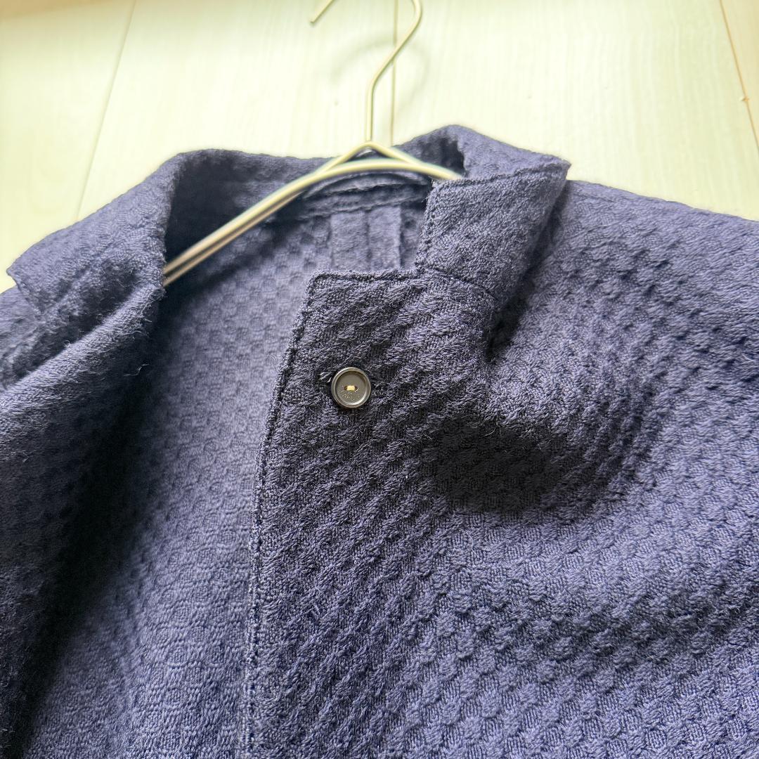 美品✨ラルディーニ　ニットジャケット　ハニカム織　ウール　ブートニエール