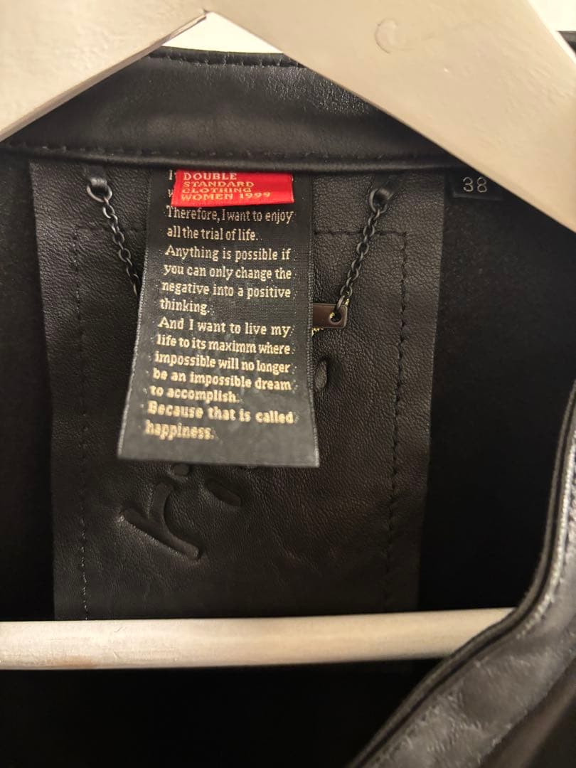 ダブルスタンダードクロージング　ライダース　ラムレザー　38サイズ