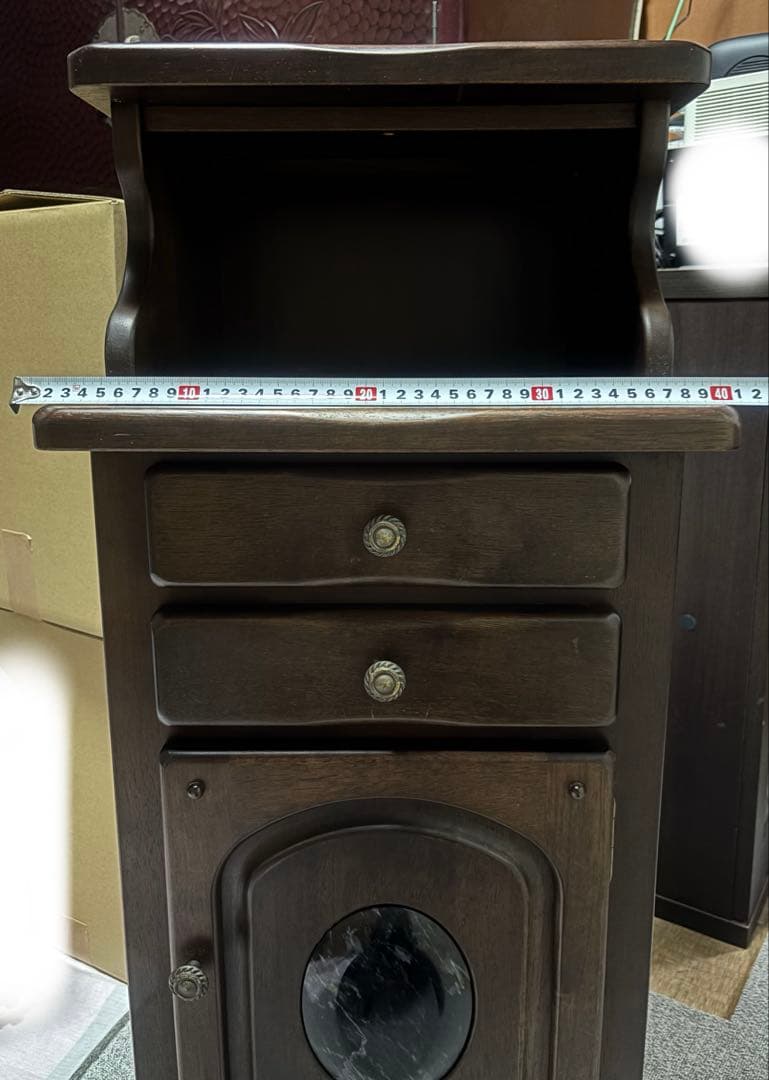 カリモク家具　電話台　ダークブラウン