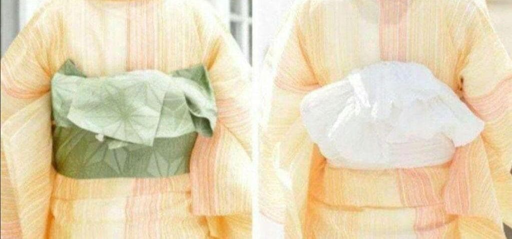 お任せ黄緑半幅帯つき◆古典綿麻高級しじら織り橙夏着物&浴衣◆新品未使用