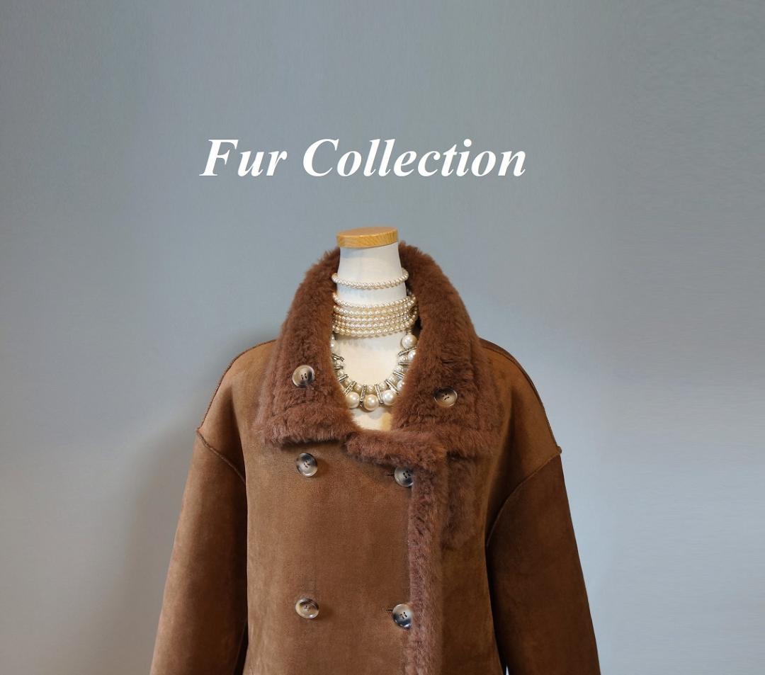 英国調☆ダブルボタン2WAY コートリバーシブル新品　寒さ対策ボアコートブラウン