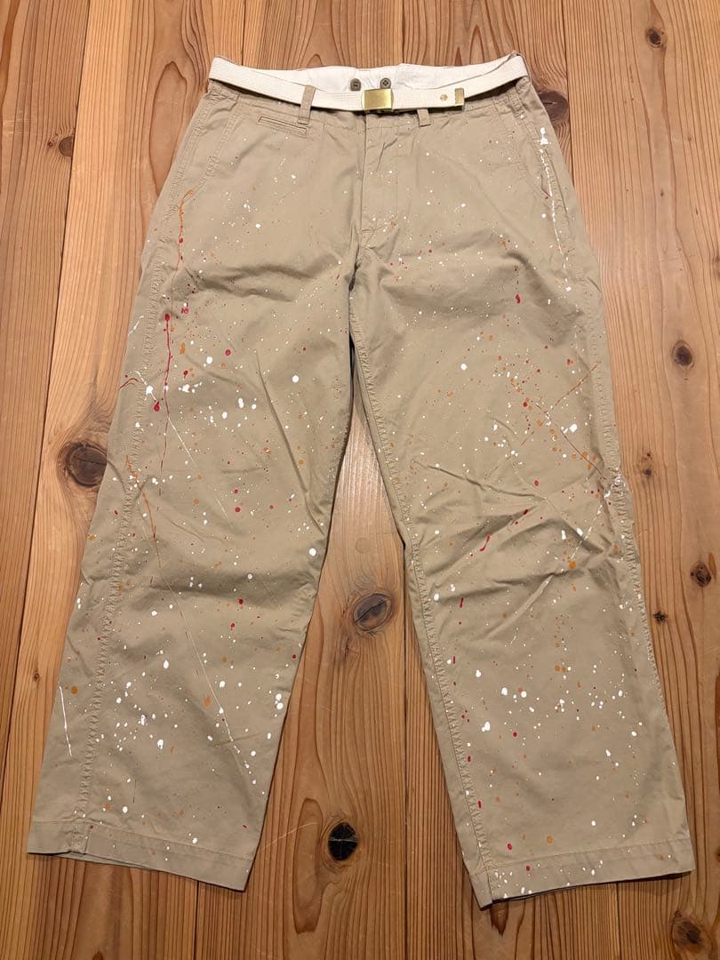 【美品】MASTER&CO. マスターアンドコー チノ ペンキ加工　ベージュ