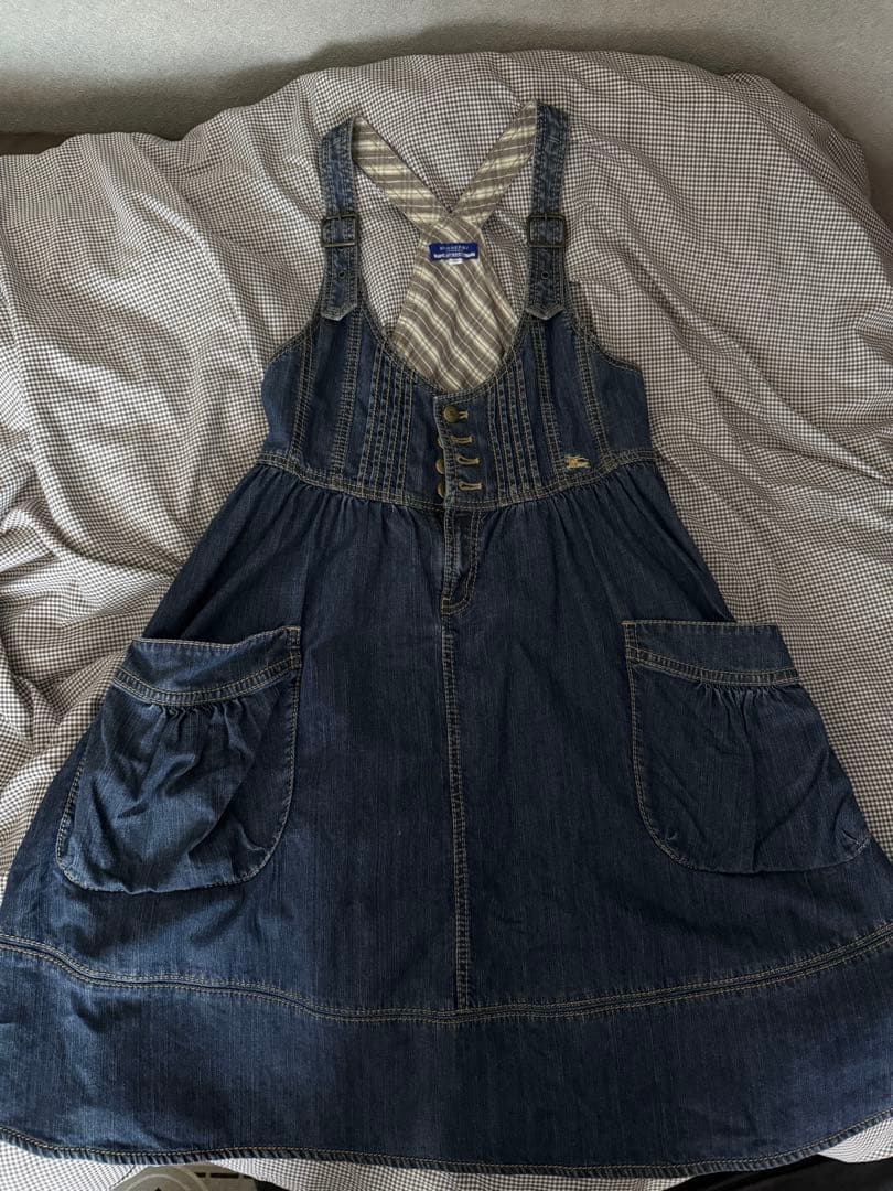 BURBERRY BLUE LABELデニムジャンパースカート ノバチェック38