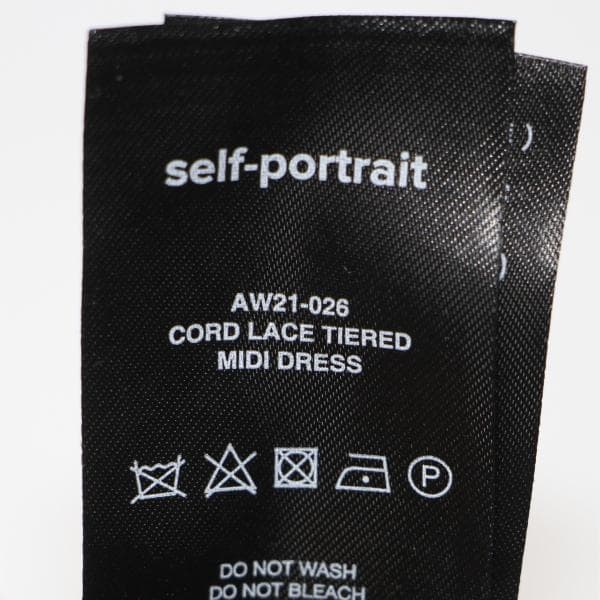 E*様 セルフポートレイト ティアードワンピース コードレース ボルドー UK8