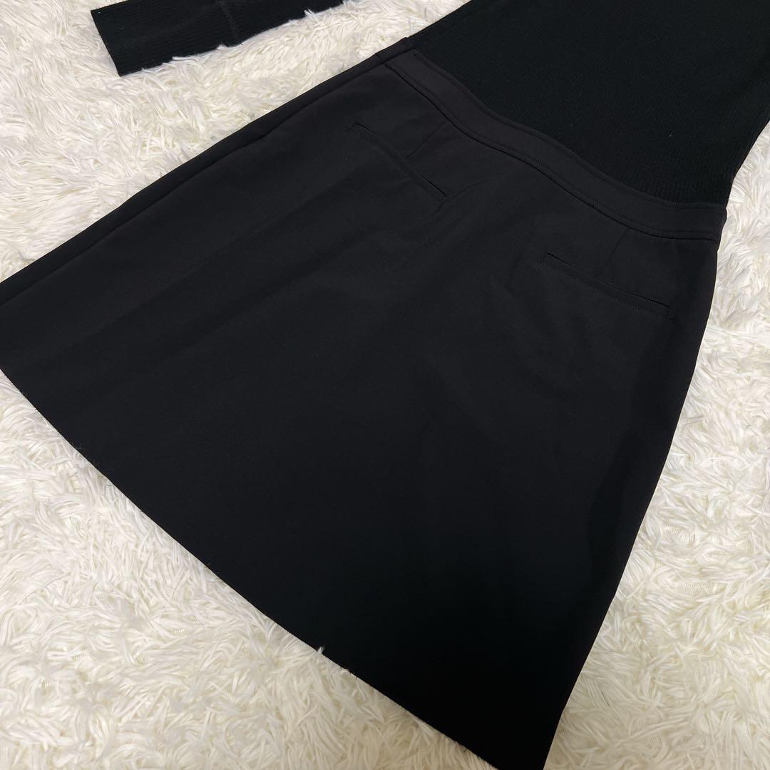 新品タグ付き✨Theory リブニットドッキングミニドレス　ブラック