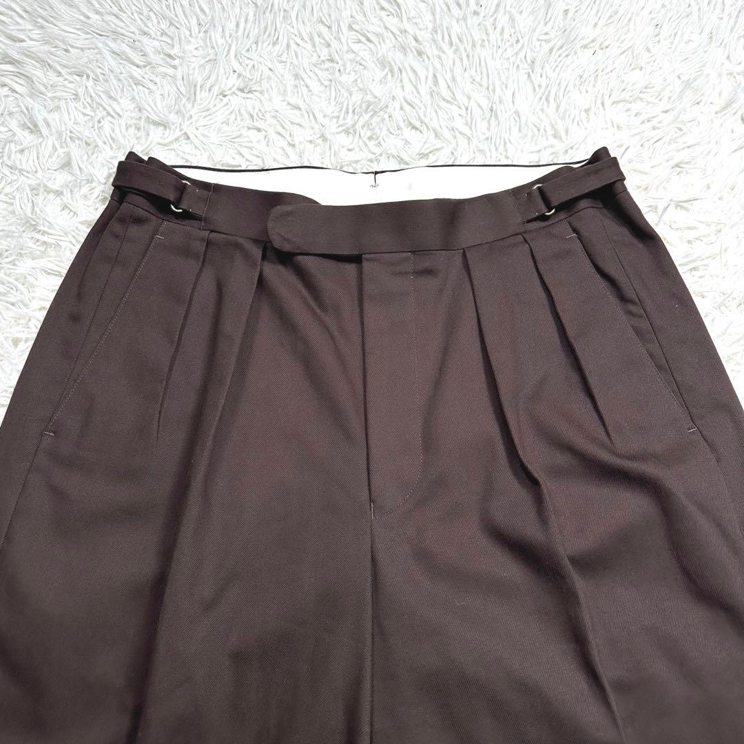 ブリティッシュメイド　オフィサーパンツ　ポーツマス　コットンドリル　ブラウン　L