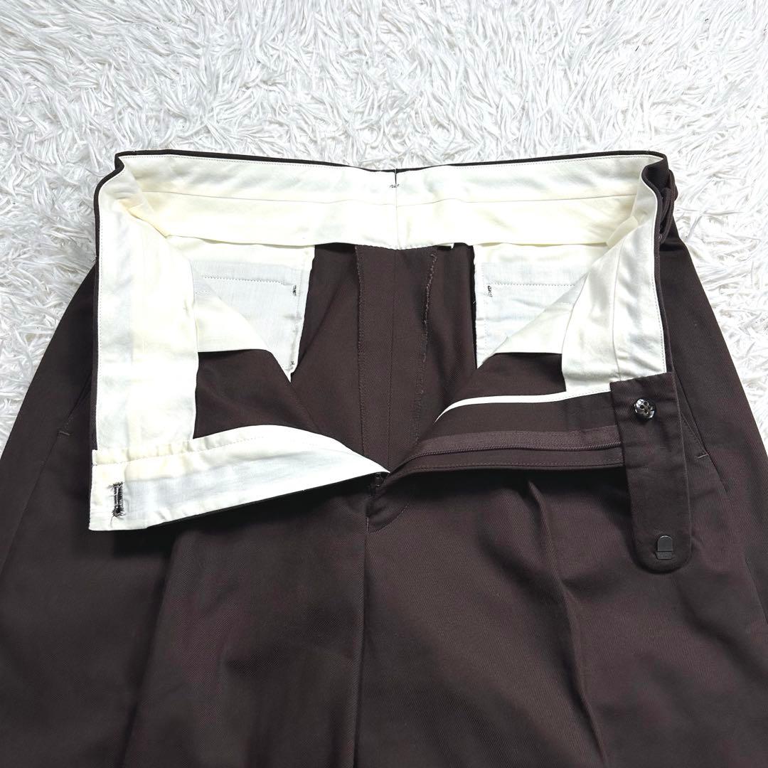 ブリティッシュメイド　オフィサーパンツ　ポーツマス　コットンドリル　ブラウン　L