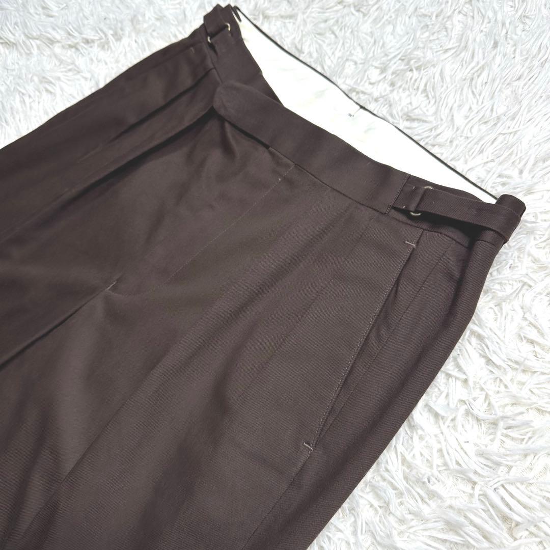 ブリティッシュメイド　オフィサーパンツ　ポーツマス　コットンドリル　ブラウン　L