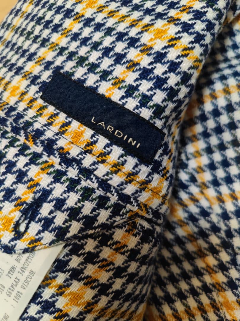 LARDINI　ラルディーニ リネンコットン チェックジャケット48