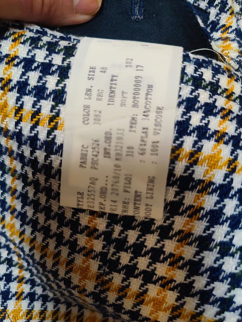 LARDINI　ラルディーニ リネンコットン チェックジャケット48