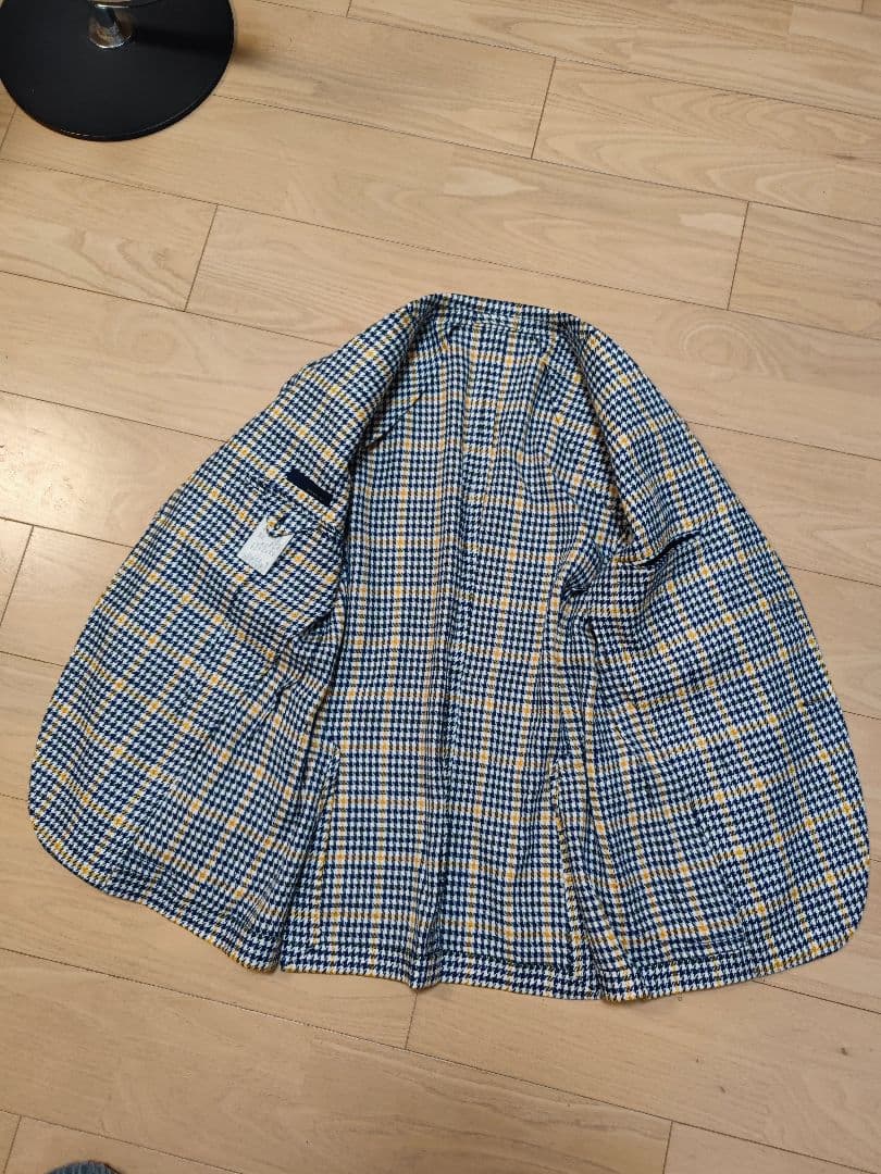 LARDINI　ラルディーニ リネンコットン チェックジャケット48