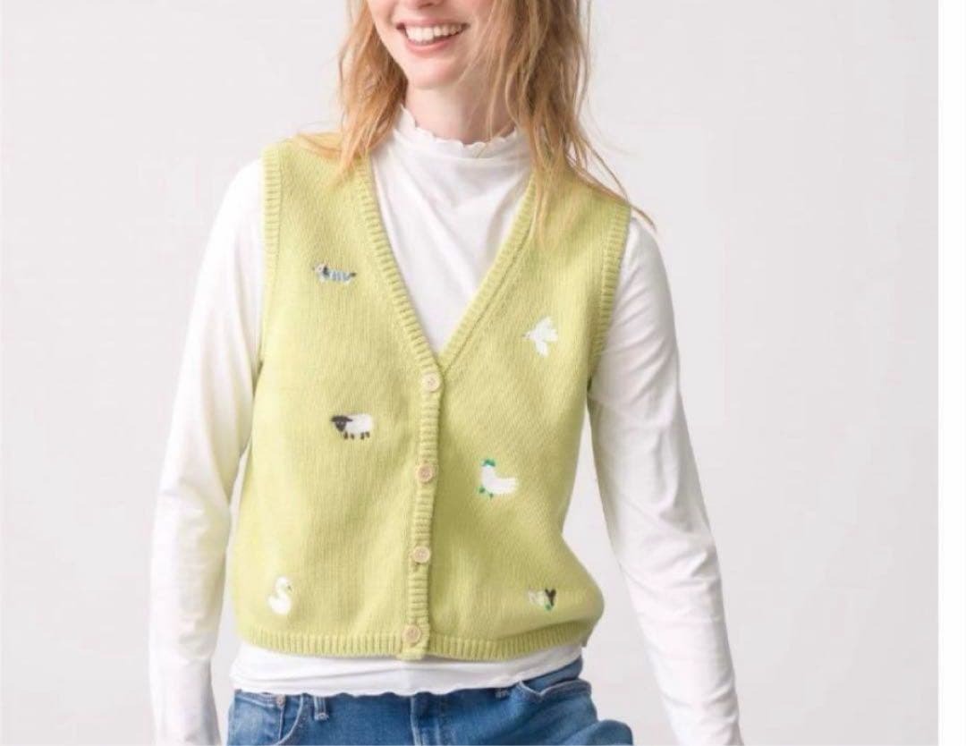 【未使用／2024✨】DEMY BY DEMYLEE ニットベスト アニマル刺繍