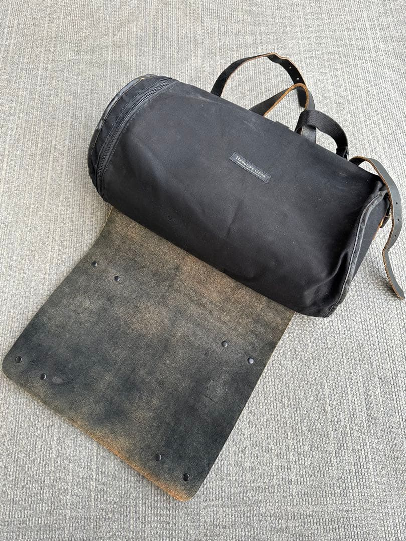 90s\"harolds gear\"leather×canvas drum bag