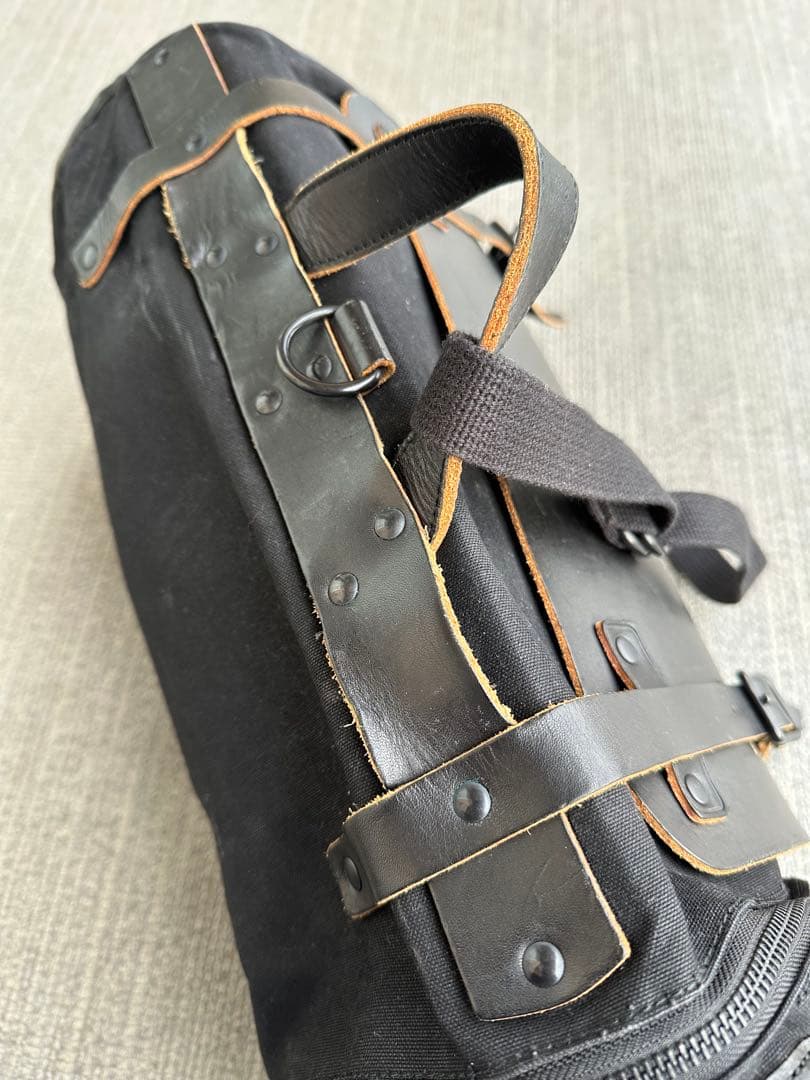 90s\"harolds gear\"leather×canvas drum bag