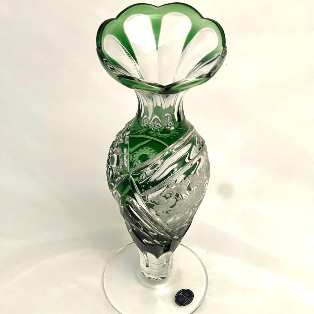 [未使用] ELBE Crystal エルベクリスタル　花瓶フラワーベース