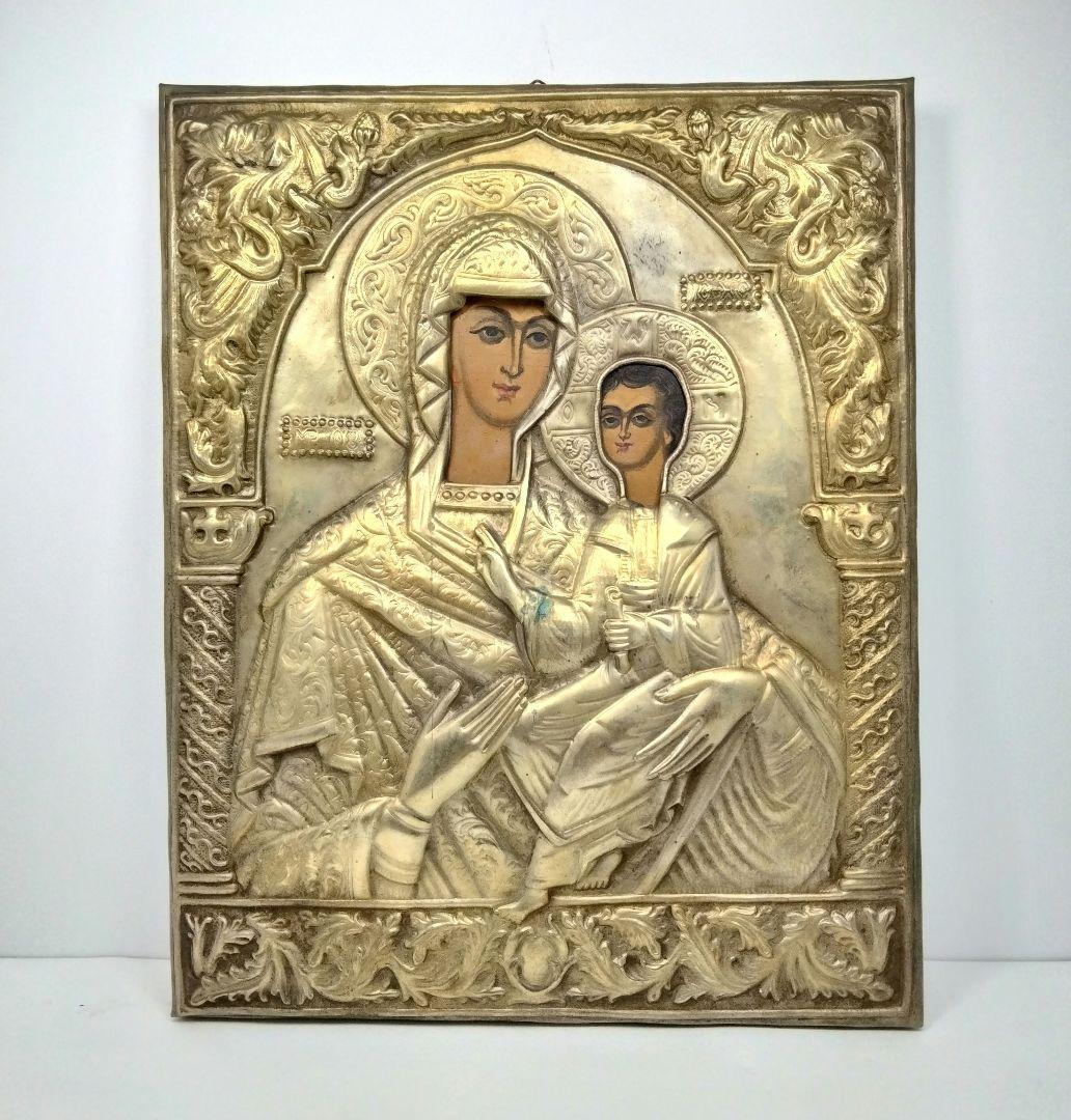 専用 M170-1 希少 アンティーク19世紀 金彩銅板枠 ロシア イコン　CC