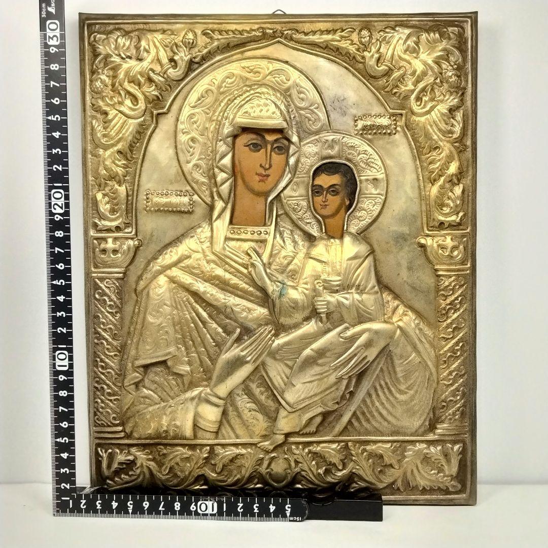 専用 M170-1 希少 アンティーク19世紀 金彩銅板枠 ロシア イコン　CC