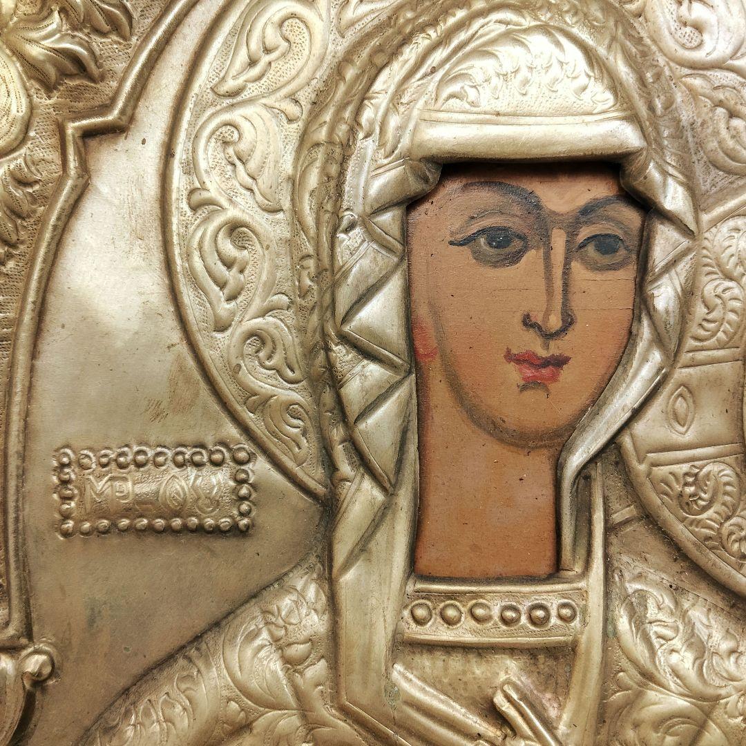 専用 M170-1 希少 アンティーク19世紀 金彩銅板枠 ロシア イコン　CC