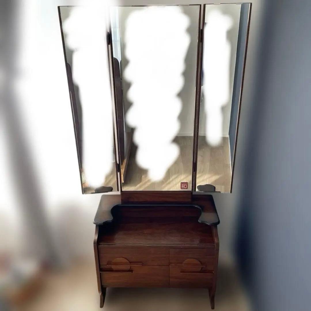 【大型配送料込】鏡台　三面鏡　ドレッサー　満月　雲