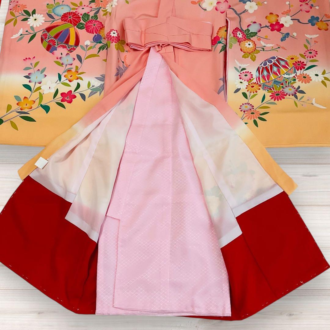 熨斗目　女児お宮参り着物　掛け着 京友禅　ピンク系　正絹　日本製