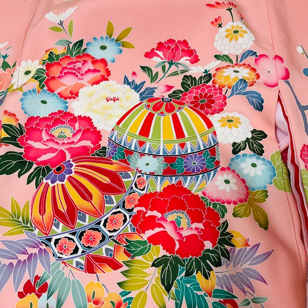 熨斗目　女児お宮参り着物　掛け着 京友禅　ピンク系　正絹　日本製