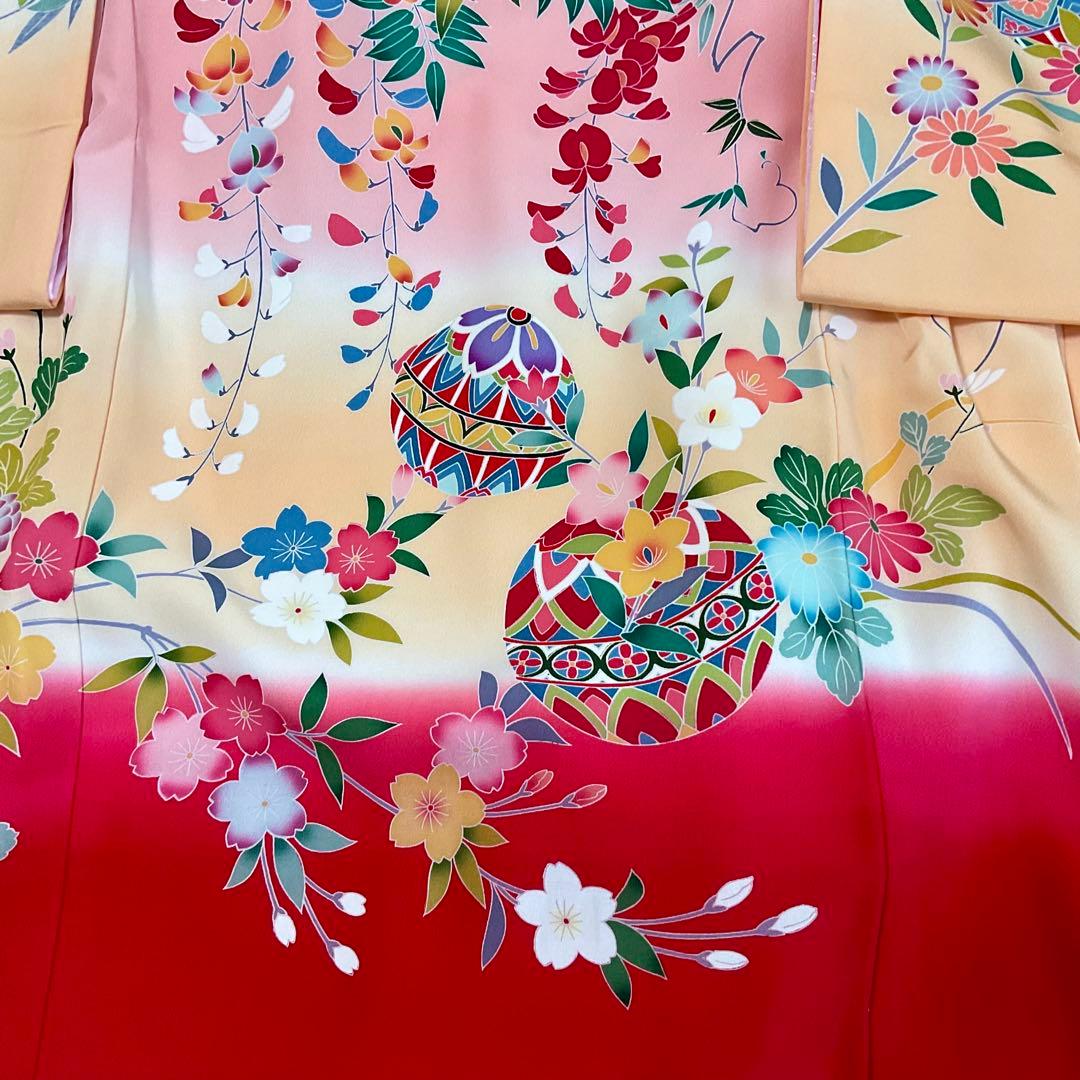 熨斗目　女児お宮参り着物　掛け着 京友禅　ピンク系　正絹　日本製