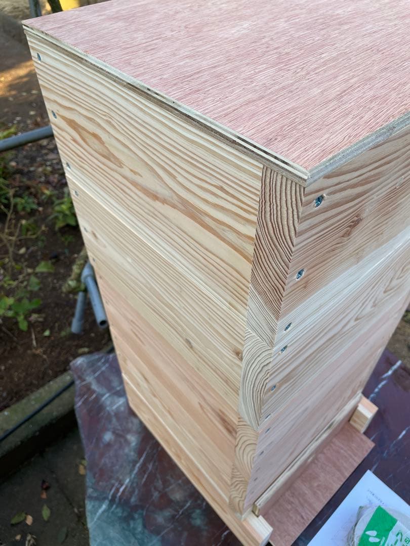 日本蜜蜂重箱式巣箱ハニーズハウス！五段セット！送料無料！