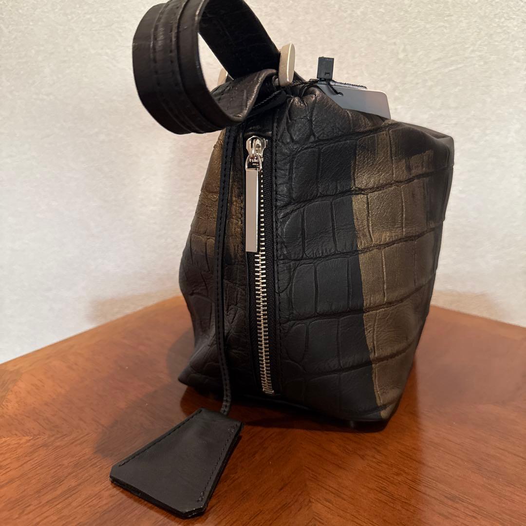 M.U.L エムユーエル ドロップ2wayミニクロコゴールドペイント バック