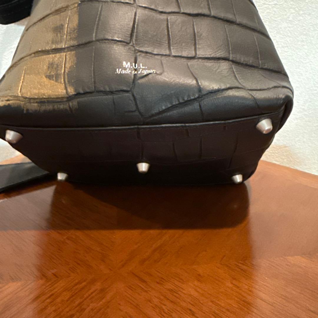 M.U.L エムユーエル ドロップ2wayミニクロコゴールドペイント バック