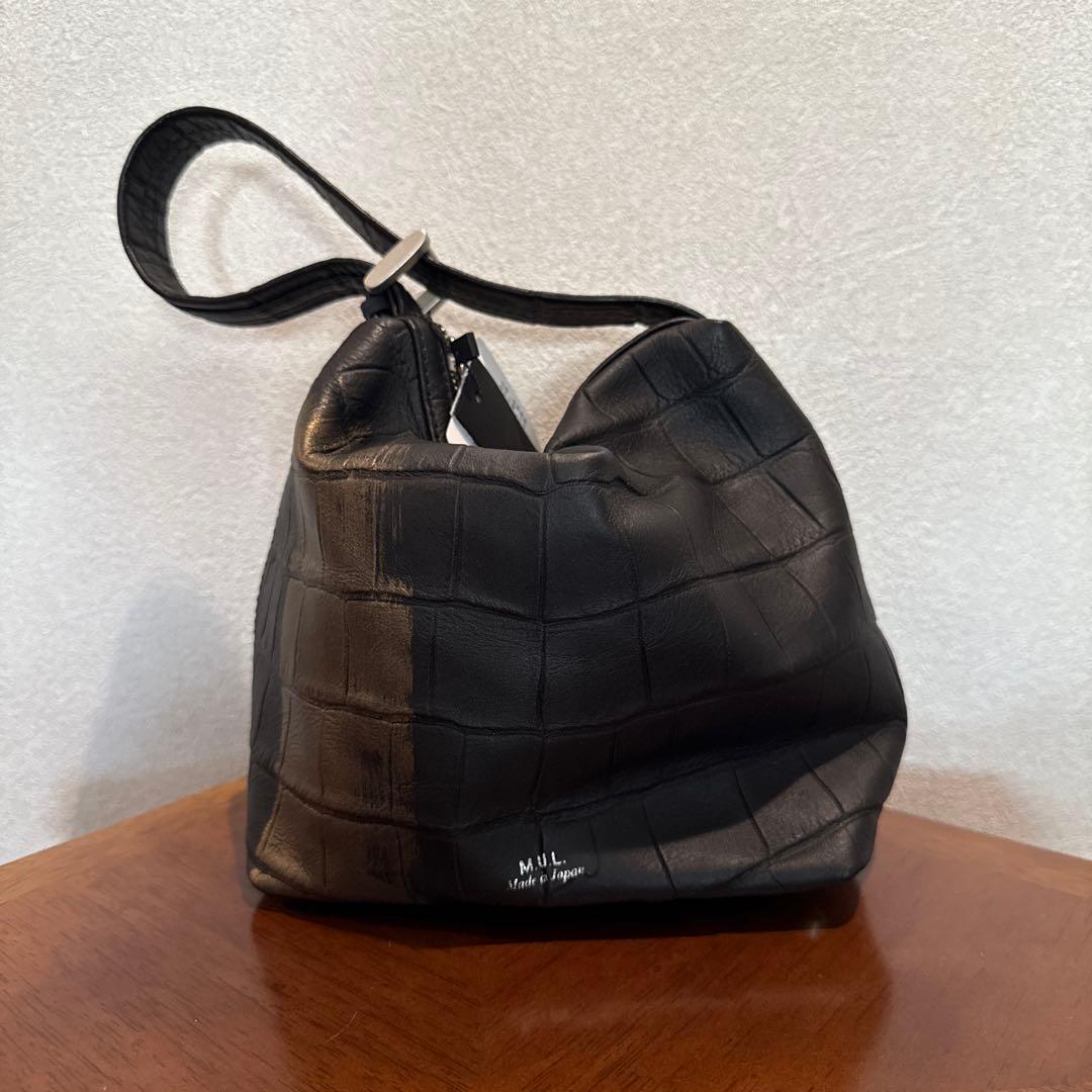 M.U.L エムユーエル ドロップ2wayミニクロコゴールドペイント バック