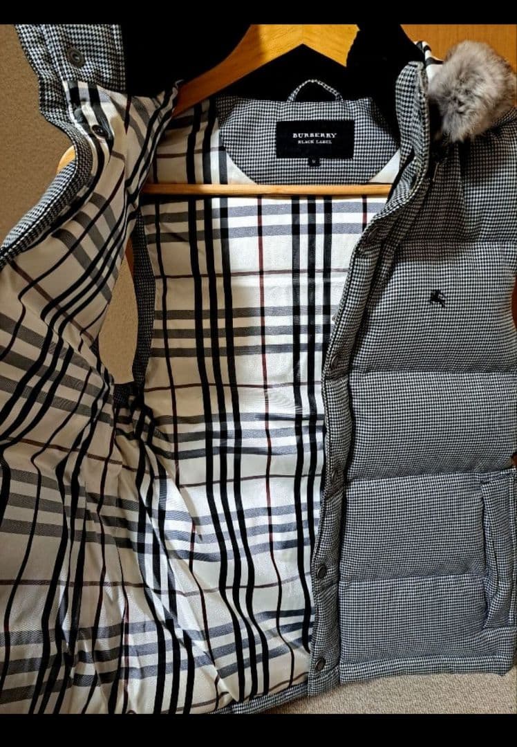 千鳥格子柄ダウンベスト　バーバリーブラックレーベル