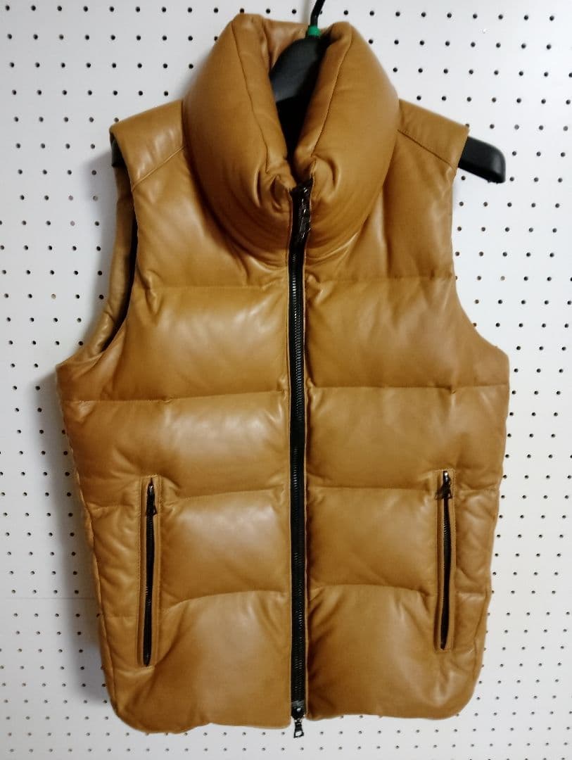 wjk キャメル ダウンベスト スタンドカラー