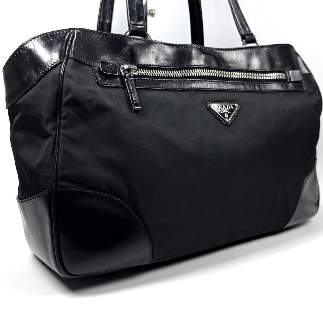 美品✨ PRADA プラダ ハンドバッグ 肩掛け ブラック ビジネスバッグ