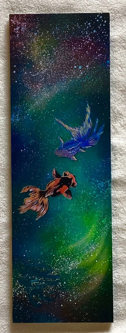 スプレーアートエデン　原画　ウッドアート　金魚と花火2枚セット