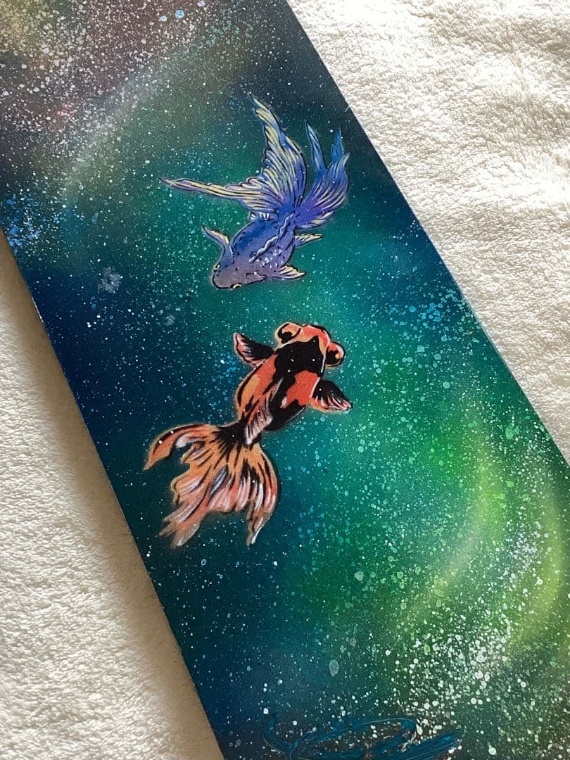 スプレーアートエデン　原画　ウッドアート　金魚と花火2枚セット