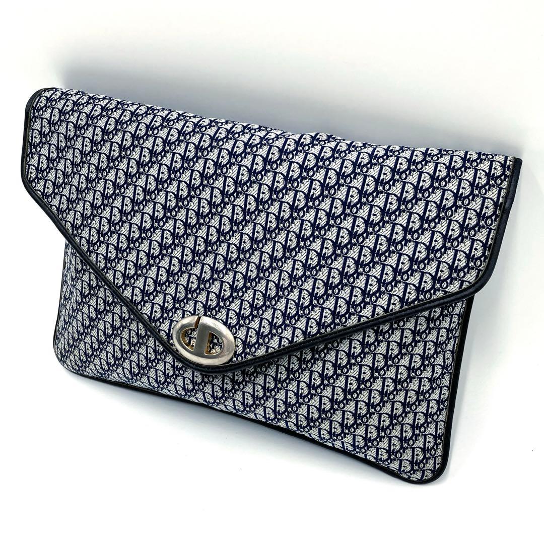 クリスチャンディオール トロッター クラッチバッグ セカンドバッグ ネイビー
