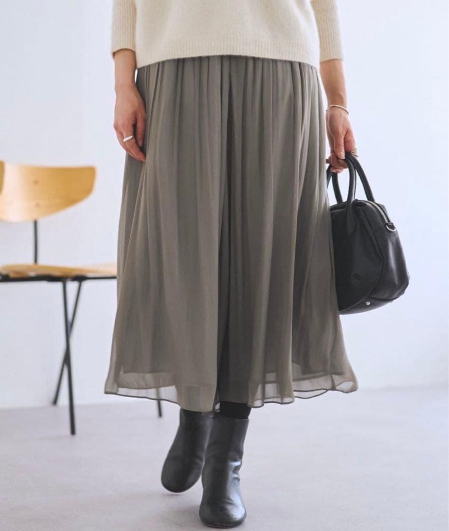 ビアズリー　シワシフォンギャザーパンツ