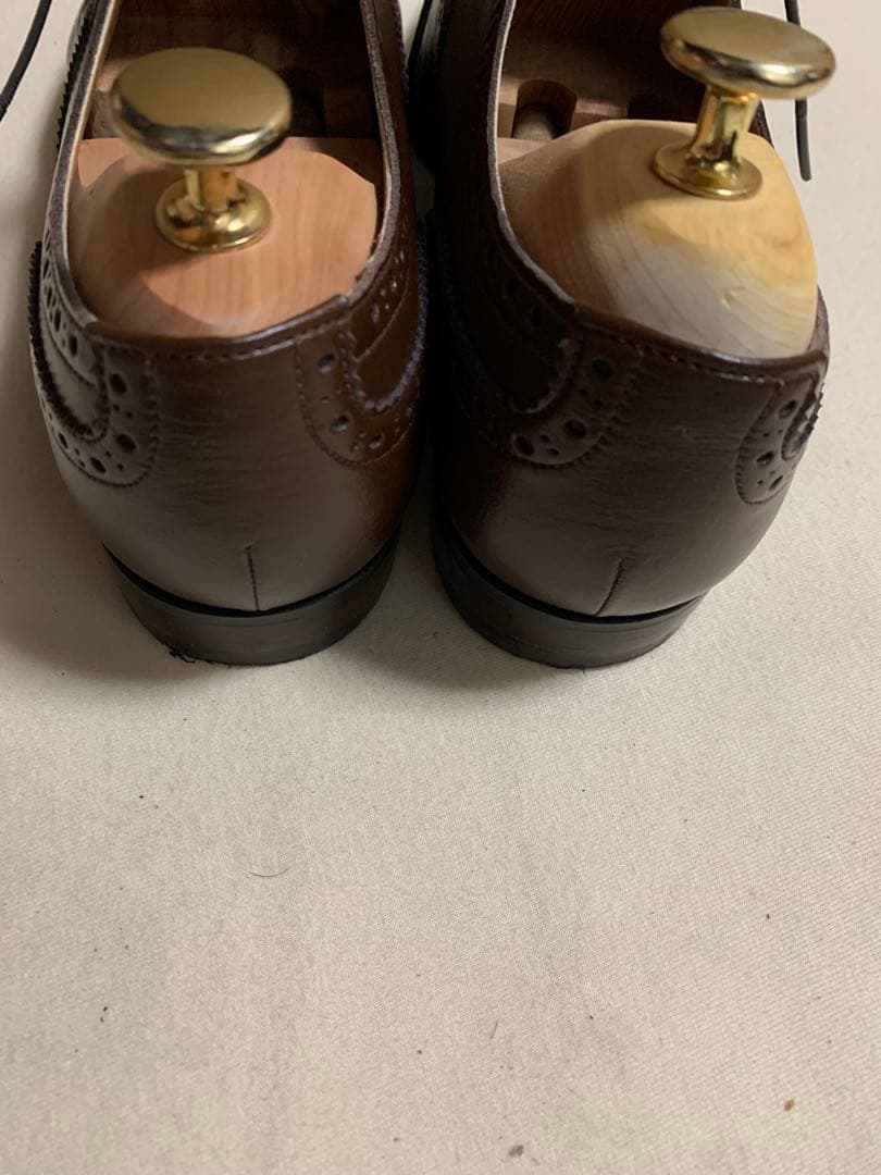 浅草靴誂 ブラウン セミブローグ7.5(25.5cm)