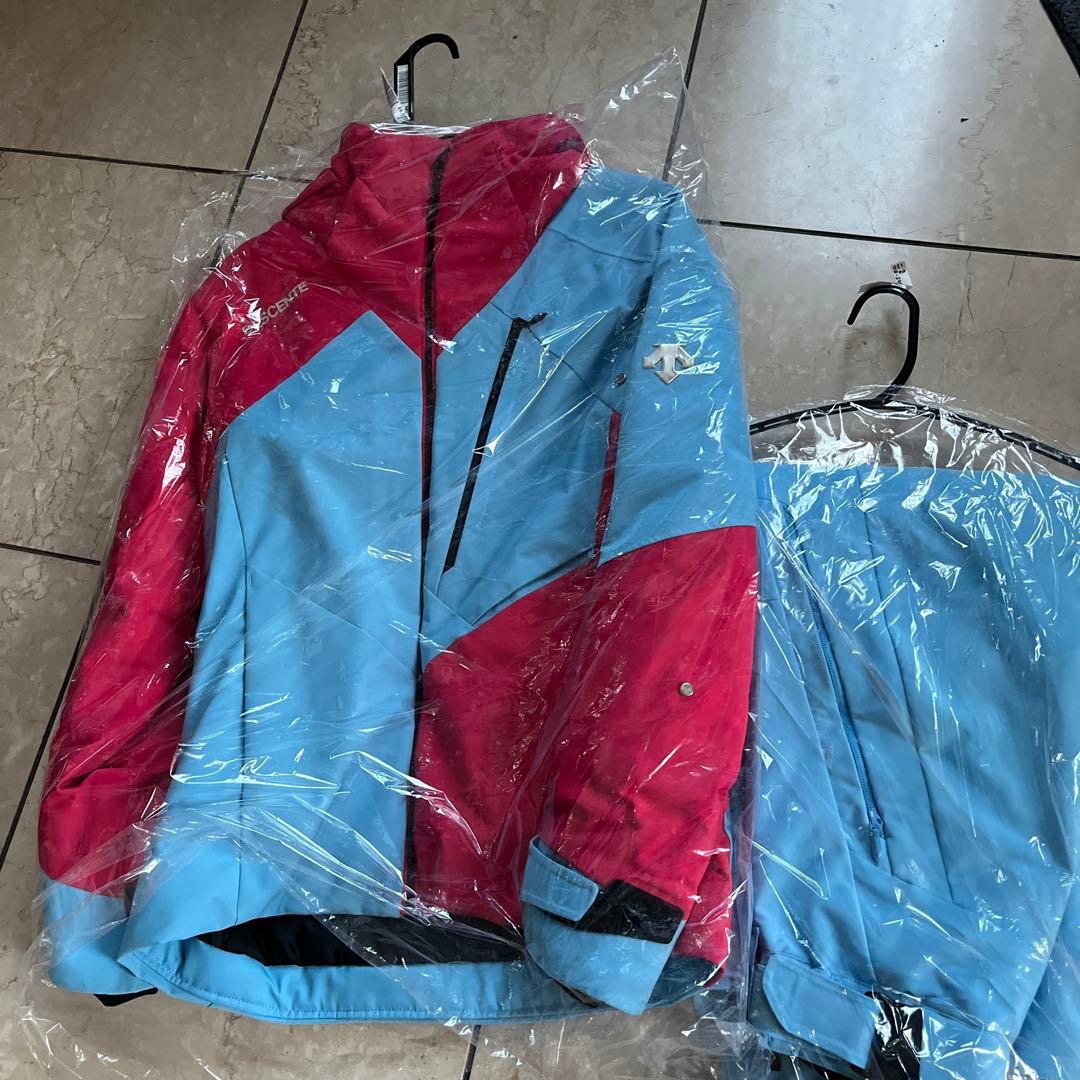 DESCENTE スキーウェアセット 赤/青ユニセックスssサイズ
