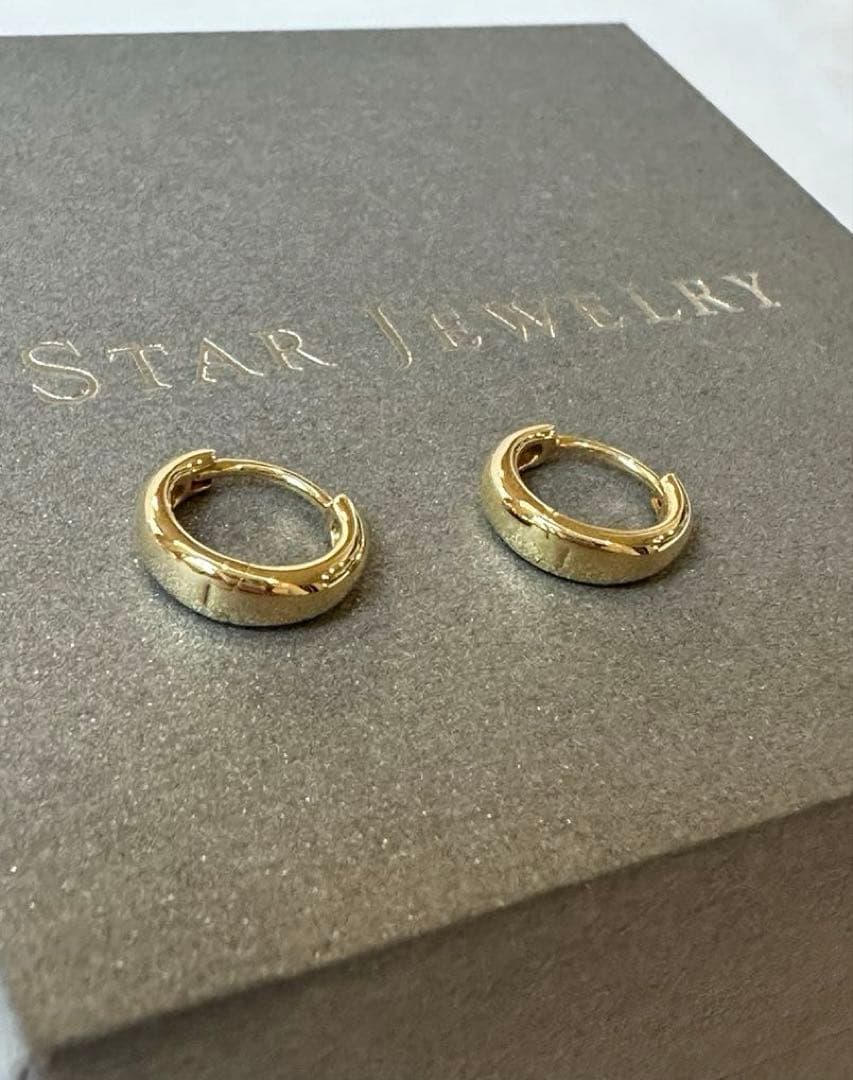 STAR JEWELRY スタージュエリー K18 クリックフープピアス 両耳売