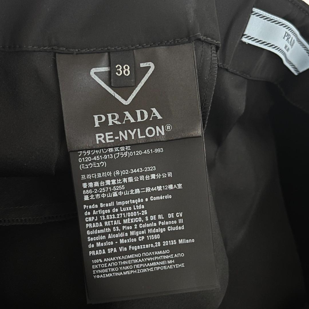 美品 PRADA Re-Nylon ベルト付 プリーツ ミニスカート 38