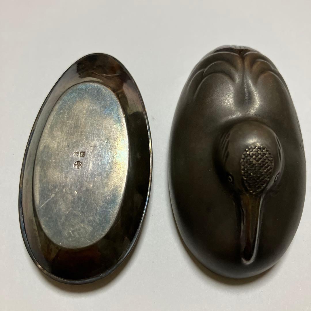 純銀 ボンボニエール　鶴