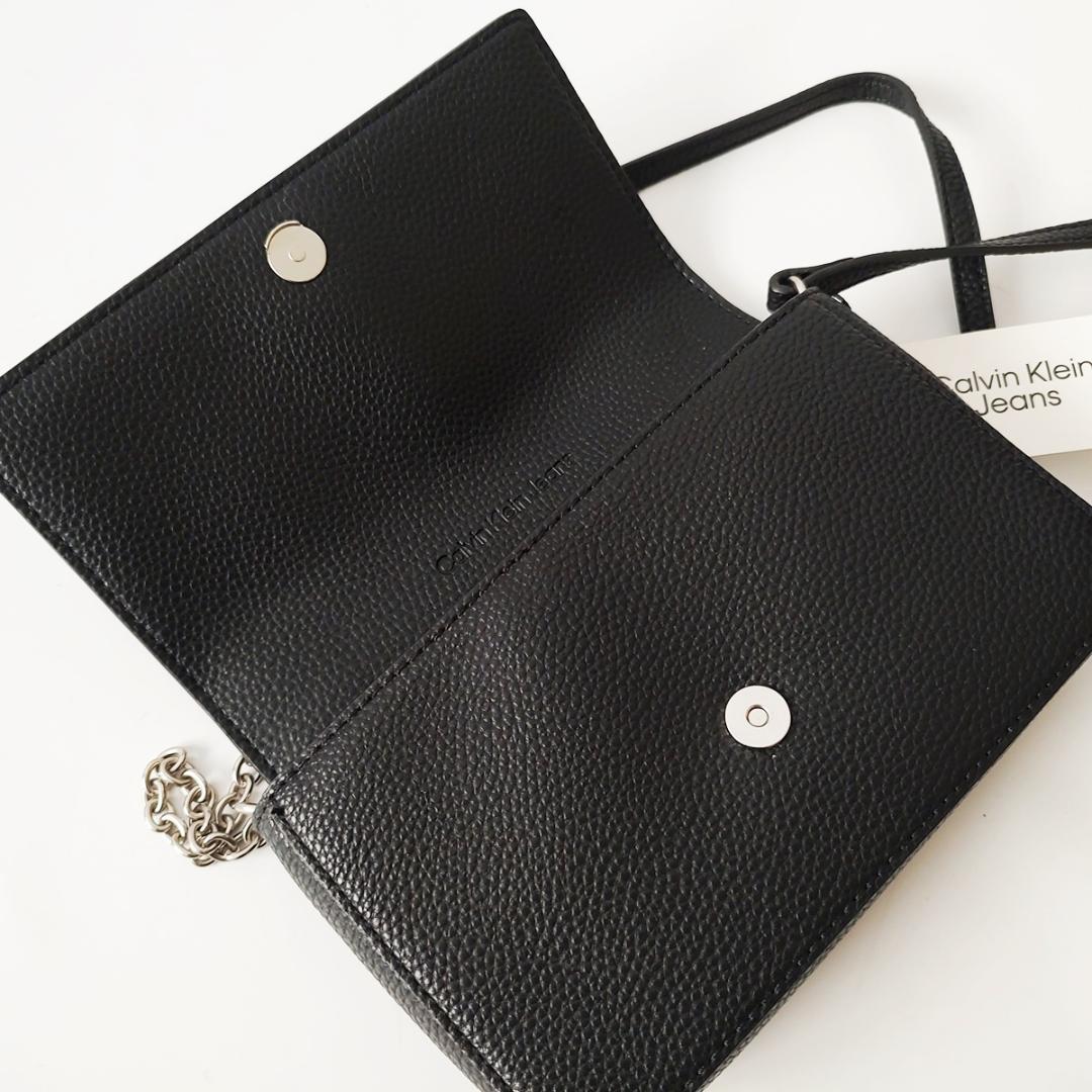 残1★【新品】CK ロゴ カルバンクライン チェーン クロスボディバッグ 黒