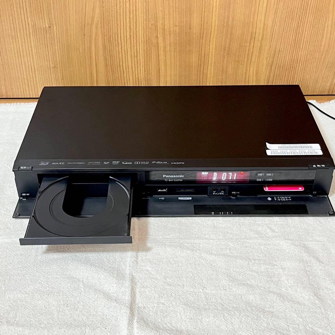 美品Panasonicブルーレイレコーダー TZ-BDT920PW 1TB