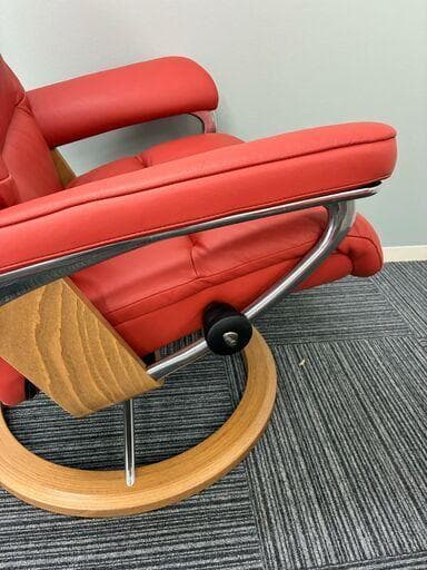 【美品】EKORNES ストレスレス チェア 赤　オットマン付