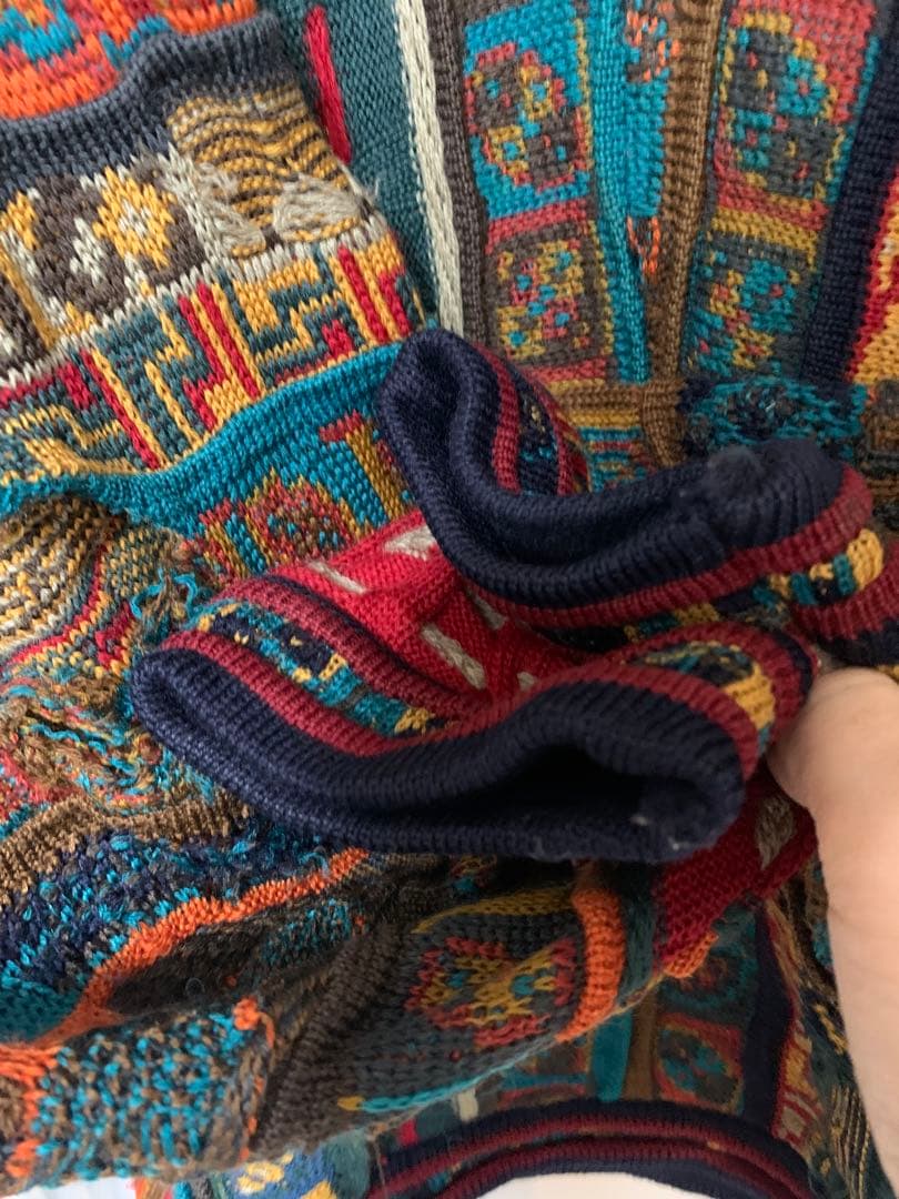 90s COOGI クージー Vネック 3Dニット XL オーストラリア製｜ボロ