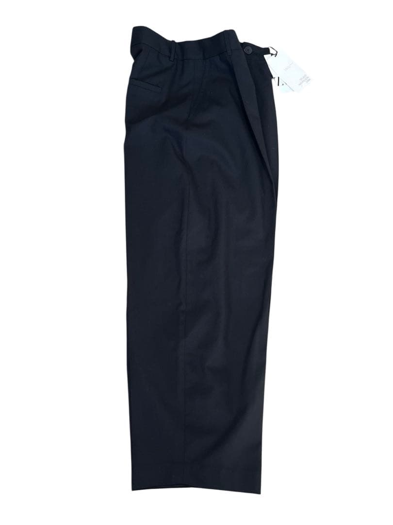 未使用 デッドストック スタジオニコルソン ザラ ウール ワイド スラックス 黒